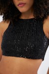 Majoristik SPARKLY BÜSTİYER METALİK HALTER YAKA